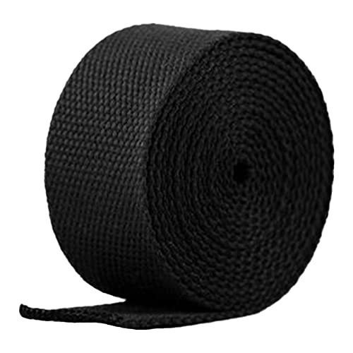 LuminaCreek Baumwolle for Taschengriffe, Umreifungsbänder, 50 mm x 5, 10, 20 Yards(Black,50mm x 5Yards) von LuminaCreek