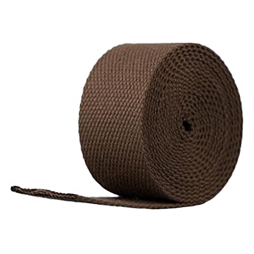 LuminaCreek Baumwolle for Taschengriffe, Umreifungsbänder, 50 mm x 5, 10, 20 Yards(Dark Brown,50mm x 5Yards) von LuminaCreek