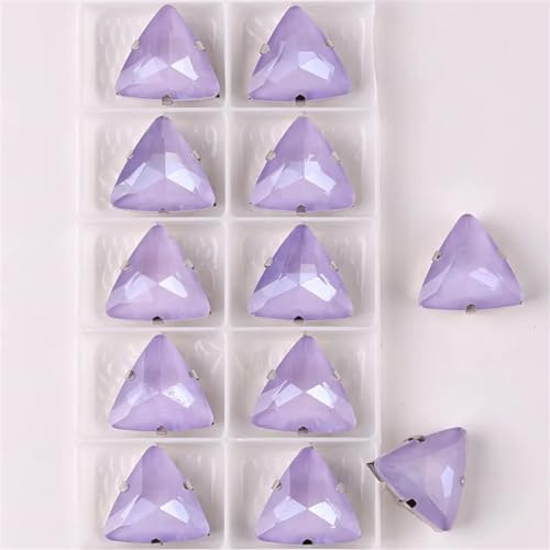 LuminaCreek Strass-Glaskristalle for Aufnähen, 18 mm, dreieckige Glaskristalle, Silberklaue, Jelly Candy, Mokka, AB-Farbe, Strass for Aufnähen(18mm 10pcs A16 Violet) von LuminaCreek