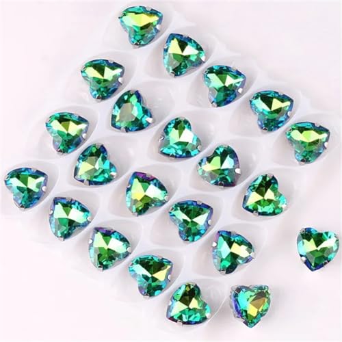 LuminaCreek Strass-Glaskristalle for Aufnähen, 20 Stück, Herzform, silberfarben, Mix, Strass-Kristalle for Aufnähen, Applikation(10mm 20pcs A7 Fruit GN RB) von LuminaCreek