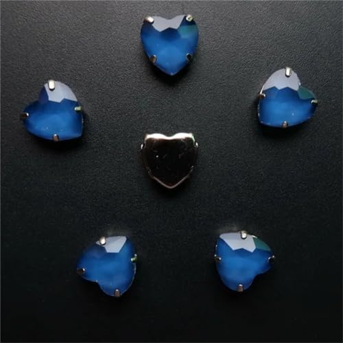LuminaCreek Strass-Glaskristalle for Aufnähen, 20 Stück 10 mm Herzform for Aufnähen von Strassperlen, silberne Krallen, Gelee-Bonbon-Glaskristallperlen(10mm 20pcs A8 Montana) von LuminaCreek