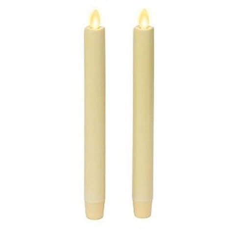 Luminara Flackernde flammenlose elfenbeinfarbene Spitzkerzen – warme LED-Leuchte – 2 AA batteriebetriebene Dekoration für Esszimmertisch, Kaminsims, Dinner-Party, Empfang – Set mit 2 Kegeln Luminara Flackernde flammenlose elfenbeinfarbene Spitzkerzen – warme LED-Leuchte – 2 AA batteriebetriebene Dekoration für Esszimmertisch, Kaminsims, Dinner-Party, Empfang – Set mit 2 Kegeln von Luminara