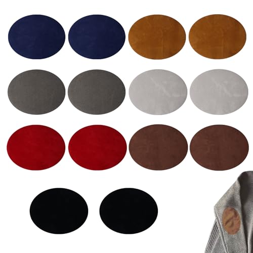 14 Stück Flicken zum Aufbügeln, 11×14cm Oval Ellbogen Wildleder Aufnäher, Flicken Selbstklebend Kleidung Kleidungsstücke Innen Außen, Aufbügelflicken für Jacken,Taschen, Hosen (Mehrfarbig) 14 Stück Flicken zum Aufbügeln, 11×14cm Oval Ellbogen Wildleder Aufnäher, Flicken Selbstklebend Kleidung Kleidungsstücke Innen Außen, Aufbügelflicken für Jacken,Taschen, Hosen (Mehrfarbig) von LuminaryLair