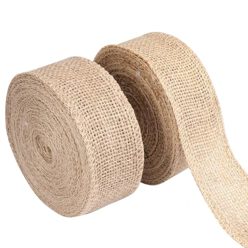 2 Rollen Juteband 4 cm Breit, 10m Vintage Geschenkband, Burlap Band, Juteband Rolle, Sackleinen Band für DIY Handwerk Verpackung, Geschenk, Hochzeit, Weihnachten, Esstisch, Blumenstrauß Dekoration 2 Rollen Juteband 4 cm Breit, 10m Vintage Geschenkband, Burlap Band, Juteband Rolle, Sackleinen Band für DIY Handwerk Verpackung, Geschenk, Hochzeit, Weihnachten, Esstisch, Blumenstrauß Dekoration von LuminaryLair