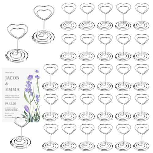 30 Stück Herz Silber Namenskarten Halter, 3.2×5cm Metall Fotohalter Kartenhalter, Platzkartenhalter Memohalter, Tischkartenhalter Silber, Herz-Platzhalter-Clips für Büro, Hochzeiten, Jubiläen, Partys 30 Stück Herz Silber Namenskarten Halter, 3.2×5cm Metall Fotohalter Kartenhalter, Platzkartenhalter Memohalter, Tischkartenhalter Silber, Herz-Platzhalter-Clips für Büro, Hochzeiten, Jubiläen, Partys von LuminaryLair