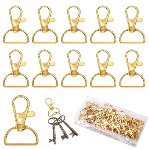 30 Stück Schlüsselanhänger Karabiner Gold,Karabinerhaken Schlüsselanhänger mit Karabinerverschluss,Metall Schlüsselanhänger Haken,mit Kunststoffbox,Schlüsselanhänger Clip mit D-Ring,für Taschen DIY 30 Stück Schlüsselanhänger Karabiner Gold,Karabinerhaken Schlüsselanhänger mit Karabinerverschluss,Metall Schlüsselanhänger Haken,mit Kunststoffbox,Schlüsselanhänger Clip mit D-Ring,für Taschen DIY von LuminaryLair