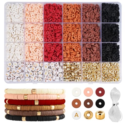 LuminaryLair 3020 Stück Perlen für Armbänder Set, 6mm Clay Perlen Set mit 5m Schnur, Freundschaftsarmband Armbänder Selber Machen, Perlen zum Auffädeln, für Fußkettchen, Armbänder, Halskettenschmuck LuminaryLair 3020 Stück Perlen für Armbänder Set, 6mm Clay Perlen Set mit 5m Schnur, Freundschaftsarmband Armbänder Selber Machen, Perlen zum Auffädeln, für Fußkettchen, Armbänder, Halskettenschmuck von LuminaryLair