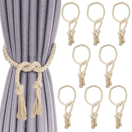 8 Stück Raffhalter Vorhang Seil,100cm Handgemachte Vorhang Raffhalter,Gardinen Kordel,Vorhanggurte Baumwolle,Retro-Stil Gardinenbänder,Curtain Rope Buckle,für Dekoration Wohnzimmer Schlafzimmer,Beige 8 Stück Raffhalter Vorhang Seil,100cm Handgemachte Vorhang Raffhalter,Gardinen Kordel,Vorhanggurte Baumwolle,Retro-Stil Gardinenbänder,Curtain Rope Buckle,für Dekoration Wohnzimmer Schlafzimmer,Beige von LuminaryLair