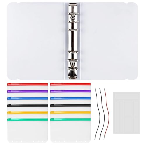 Binder Ringbuchordner 6 Loch mit Gemischte 12 Farben Umschlägen Reißverschluss, A6 Wasserdicht Ringbuch Ordner, Transparente Nachfüllbar Notizbuch Ringbuchordner, für Geldscheine Aufbewahrung Binder Ringbuchordner 6 Loch mit Gemischte 12 Farben Umschlägen Reißverschluss, A6 Wasserdicht Ringbuch Ordner, Transparente Nachfüllbar Notizbuch Ringbuchordner, für Geldscheine Aufbewahrung von LuminaryLair