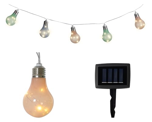 LED Solar Lichterkette Glühbirnen 4,5m - Solarlichterkette mit Glitzereffekt für Garten Balkon - Solarkette Gartenbeleuchtung Partylichterkette - Beleuchtung Außen Gartendeko Pastell Warmweiß LED Solar Lichterkette Glühbirnen 4,5m - Solarlichterkette mit Glitzereffekt für Garten Balkon - Solarkette Gartenbeleuchtung Partylichterkette - Beleuchtung Außen Gartendeko Pastell Warmweiß von Lumineo