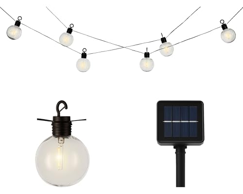 Lumineo LED Solar Lichterkette Kugeln 5,8m - Solarlichterkette für Garten Balkon - Solarkette Gartenbeleuchtung Partylichterkette - Beleuchtung Außen Gartendeko Transparent Warmweiß Lumineo LED Solar Lichterkette Kugeln 5,8m - Solarlichterkette für Garten Balkon - Solarkette Gartenbeleuchtung Partylichterkette - Beleuchtung Außen Gartendeko Transparent Warmweiß von Lumineo