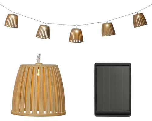 Lumineo LED Solar Lichterkette Lampenschirme 4,5m - Solarlichterkette für Garten Balkon - Solarkette Gartenbeleuchtung Partylichterkette - Beleuchtung Außen hängend Gartendeko - Warmweiß von Lumineo