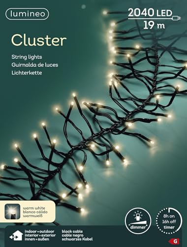 Lumineo Lichterkette Cluster 2040 LED's 19 m warm weiß, schwarzes Kabel Lumineo Lichterkette Cluster 2040 LED's 19 m warm weiß, schwarzes Kabel von Lumineo