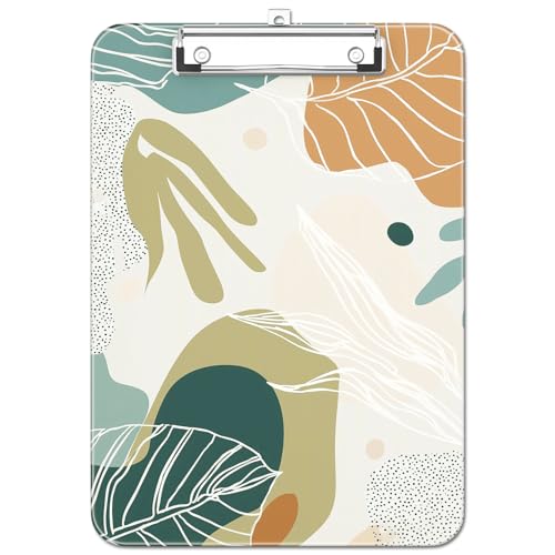 Luminzo Kunststoff Niedliches Klemmbrett mit Stifthalter, Flache Metallklammer, A4 Format 23 x 32 cm, Klemmbrett für Lehrer, Krankenschwestern, Klassenzimmer,Boho Leaves Luminzo Kunststoff Niedliches Klemmbrett mit Stifthalter, Flache Metallklammer, A4 Format 23 x 32 cm, Klemmbrett für Lehrer, Krankenschwestern, Klassenzimmer,Boho Leaves von Luminzo