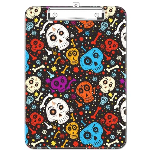 Luminzo Kunststoff Niedliches Klemmbrett mit Stifthalter, Flache Metallklammer, A4 Format 23 x 32 cm, Klemmbrett für Lehrer, Krankenschwestern, Klassenzimmer,Cute Skulls Luminzo Kunststoff Niedliches Klemmbrett mit Stifthalter, Flache Metallklammer, A4 Format 23 x 32 cm, Klemmbrett für Lehrer, Krankenschwestern, Klassenzimmer,Cute Skulls von Luminzo