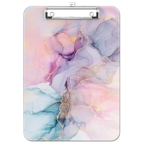 Luminzo Kunststoff Niedliches Klemmbrett mit Stifthalter, Flache Metallklammer, A4 Format 23 x 32 cm, Klemmbrett für Lehrer, Krankenschwestern, Klassenzimmer,Pink Dream Marble Luminzo Kunststoff Niedliches Klemmbrett mit Stifthalter, Flache Metallklammer, A4 Format 23 x 32 cm, Klemmbrett für Lehrer, Krankenschwestern, Klassenzimmer,Pink Dream Marble von Luminzo