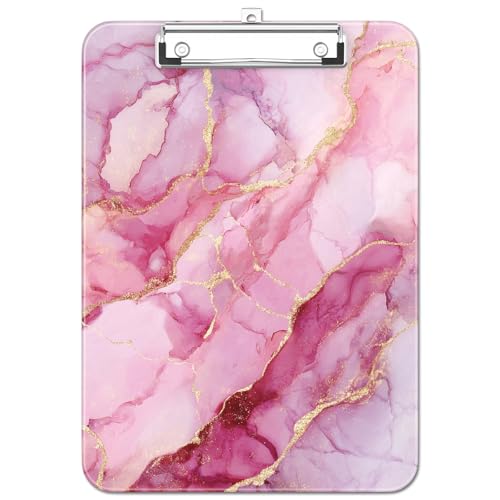 Luminzo Kunststoff Niedliches Klemmbrett mit Stifthalter, Flache Metallklammer, A4 Format 23 x 32 cm, Klemmbrett für Lehrer, Krankenschwestern, Klassenzimmer,Pink Marble Luminzo Kunststoff Niedliches Klemmbrett mit Stifthalter, Flache Metallklammer, A4 Format 23 x 32 cm, Klemmbrett für Lehrer, Krankenschwestern, Klassenzimmer,Pink Marble von Luminzo