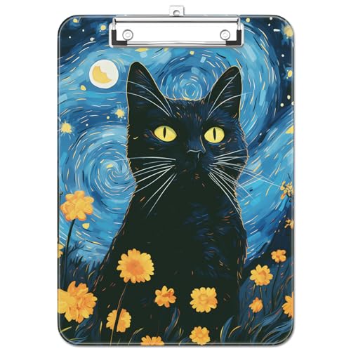 Luminzo Kunststoff Niedliches Klemmbrett mit Stifthalter, Flache Metallklammer, A4 Format 23 x 32 cm, Klemmbrett für Lehrer, Krankenschwestern, Klassenzimmer,Starry Night Cat Luminzo Kunststoff Niedliches Klemmbrett mit Stifthalter, Flache Metallklammer, A4 Format 23 x 32 cm, Klemmbrett für Lehrer, Krankenschwestern, Klassenzimmer,Starry Night Cat von Luminzo