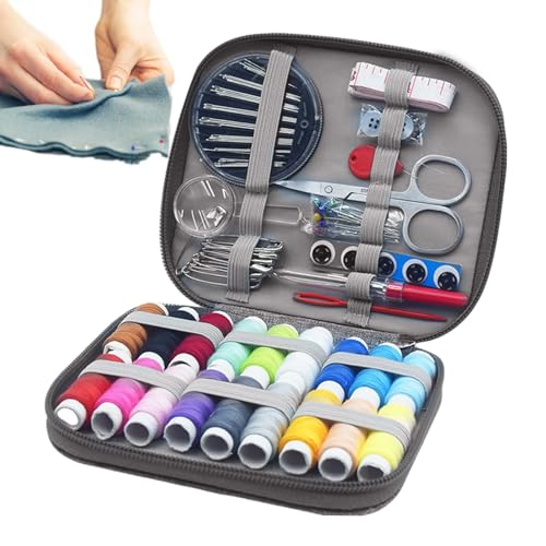 Lumiscent -Nähset, Nähset für Erwachsene, Nähkästchen-Set, Nadel- und Fadenset, Professionelles Nähgarn-Set, Reise-Nähset, Näh-Reparaturset, Anfänger-Nähset für Erwachsene, 86-TLG von Lumiscent