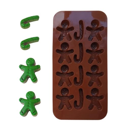 Lebkuchenmann-Silikonform - Weihnachts-Silikonformen Lebkuchenmann | Temperaturbeständige Seifenform mit Zuckerstangenform | Weihnachtsbackzubehör für Kühlschränke, Öfen oder Mikrowellen Lebkuchenmann-Silikonform - Weihnachts-Silikonformen Lebkuchenmann | Temperaturbeständige Seifenform mit Zuckerstangenform | Weihnachtsbackzubehör für Kühlschränke, Öfen oder Mikrowellen von Lumiscent