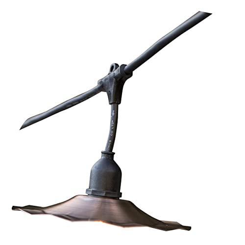 Außenlichtgirlande mit verkupfertem Stahlschirm 10 E27 RETRO-Lampenfassungen 6m von Lumisky
