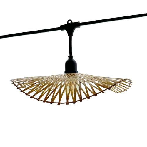 Lumisky Lichterkette, anschließbar, für den Außenbereich, Lampenschirm aus Bambus, natur, Boho, 7-flammig, E27-Fassung, warmweiß, 6 m Lumisky Lichterkette, anschließbar, für den Außenbereich, Lampenschirm aus Bambus, natur, Boho, 7-flammig, E27-Fassung, warmweiß, 6 m von Lumisky