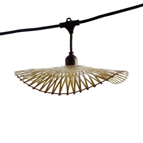 Lumisky Lichterkette, anschließbar, für den Außenbereich, Lampenschirm aus Bambus, natur, Boho, 7-flammig, E27-Fassung, warmweiß, 6 m Lumisky Lichterkette, anschließbar, für den Außenbereich, Lampenschirm aus Bambus, natur, Boho, 7-flammig, E27-Fassung, warmweiß, 6 m von Lumisky