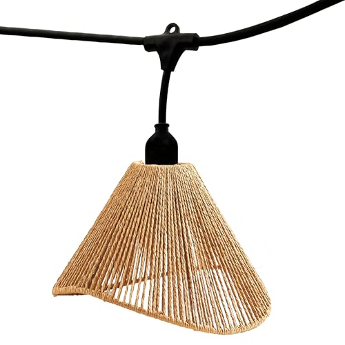RAFFY LIGHT Verbindbare LED-Lichterkette mit Lampenschirmen aus Seil im Boho-Stil, 7 Leuchtmittel mit Glühfaden E27-Fassung, warmweiß, 6 m RAFFY LIGHT Verbindbare LED-Lichterkette mit Lampenschirmen aus Seil im Boho-Stil, 7 Leuchtmittel mit Glühfaden E27-Fassung, warmweiß, 6 m von Lumisky