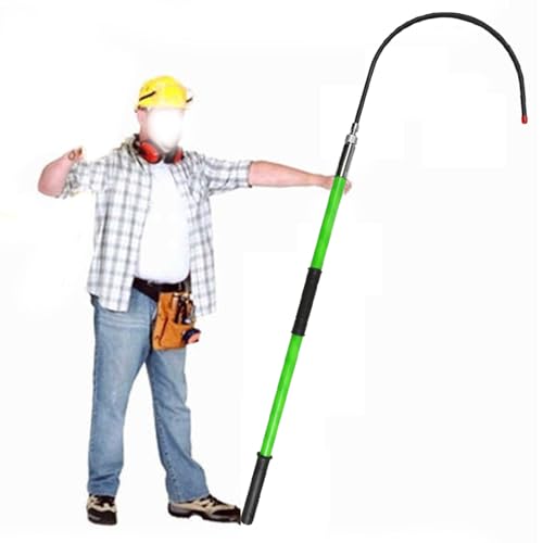 Lumivex Isolierte Rettungsstange Grüner Rettungshaken in Handelsqualität, Hochspannungsisoliert for Arbeiten in der Luft/Umspannwerke, Epoxidharz-Fiberglasstange, 2 m/6,6 ft(1m/39.3in/3.3ft) von Lumivex