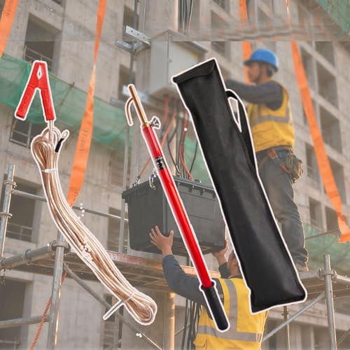 Tragbares elektrisches Sicherheits-Teleskopstangenwerkzeug, Epoxidharz-isolierte Entladungsstange mit Kupferdraht und Haken, Schutz vor Stromschlägen(35kV-1m(39.4in)) von Lumivex