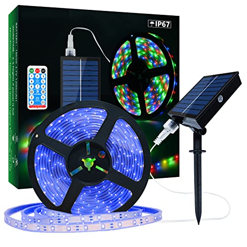 Lumtang Solar-LED-Lichtstreifen für den Außenbereich, 50 m, 560 LEDs, solarbetriebenes, blaues Licht, LED-Streifen mit 8 Beleuchtungsmodi, für Gartenbäume, Weihnachtsfeier-Dekoration Lumtang Solar-LED-Lichtstreifen für den Außenbereich, 50 m, 560 LEDs, solarbetriebenes, blaues Licht, LED-Streifen mit 8 Beleuchtungsmodi, für Gartenbäume, Weihnachtsfeier-Dekoration von Lumtang