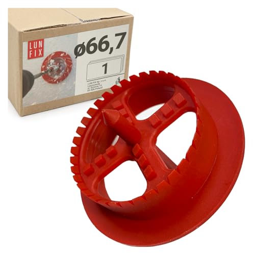 Lochsäge Ø66,7 mm mit Ø90 mm Tiefenanschlag aus Kunststoff, für Styropor EPS/XPS, Bohrkrone für Steckdose, Dosenbohrer Trockenbau Dämmung, Lun Fix von Lun Fix