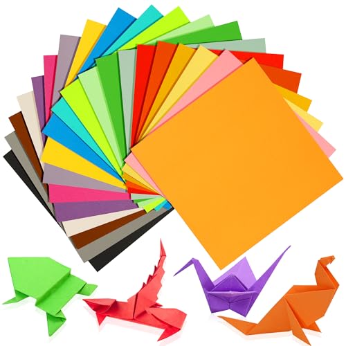 LUNAANA Doppelseitiges Origami Papier, 200 Blatt 15 x 15 cm Quadratisches Papier, 70 g/m², 20 Farben, Farbiges Origami Papier, für DIY Origamipapier Basteln und Gestalten von Lunaana