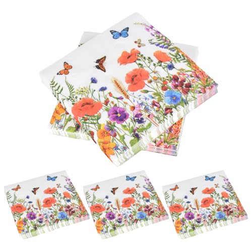 100 Stück Papierservietten mit Blumen 33x33cm,Servietten Blumenwiese Schmetterlinge,Schmetterlinge Servietten Blumenmuster,Servietten Blumenmuster für Frühling Partys Hochzeiten Feiern 100 Stück Papierservietten mit Blumen 33x33cm,Servietten Blumenwiese Schmetterlinge,Schmetterlinge Servietten Blumenmuster,Servietten Blumenmuster für Frühling Partys Hochzeiten Feiern von Lunaanda