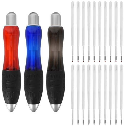 3 Stück Big Fat Stifte mit Schlüsselbändern,Große Dicke Stifte Hilfsmittel Große Stifte,mit 20 Ersatzminen,Premium Kugelschreiber Set,Ergonomische Kugelschreiber,für Handzittern, Schwache Hand von Lunaanda