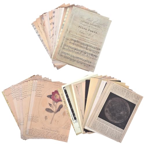 90 Blatt Vintage Scrapbook Papier, 3 Stile Decoupage Papier Retro, Altes Papier, Ästhetisches Papier, Decoupage Papier Bastelpapier, für Journaling, Basteln, Collage, 140 x 200 mm 90 Blatt Vintage Scrapbook Papier, 3 Stile Decoupage Papier Retro, Altes Papier, Ästhetisches Papier, Decoupage Papier Bastelpapier, für Journaling, Basteln, Collage, 140 x 200 mm von Lunaanda