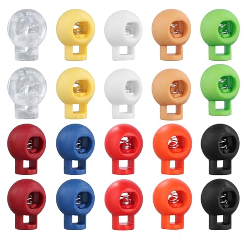20 Stück Kordelstopper Bunt Rund, Kordelklemme Einzelne Loch, Rutschen Kordel Verschluss Ende, Kordel Feststeller, Kordel Verschlüsse, Bis Ø 5 mm Kordel, für Sportkleidung, Rucksack 20 Stück Kordelstopper Bunt Rund, Kordelklemme Einzelne Loch, Rutschen Kordel Verschluss Ende, Kordel Feststeller, Kordel Verschlüsse, Bis Ø 5 mm Kordel, für Sportkleidung, Rucksack von Lunaanda