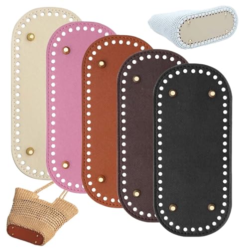 Lunaanda 5 Stück Taschenboden zum Häkeln, Boden Tasche Häkeln Ovale PU Leder Tasche Bodenformer mit Löchern für Taschenherstellung Handtasche Stricktasche Schultertasche DIY Häkeln Zubehör, 22 x 10 cm Lunaanda 5 Stück Taschenboden zum Häkeln, Boden Tasche Häkeln Ovale PU Leder Tasche Bodenformer mit Löchern für Taschenherstellung Handtasche Stricktasche Schultertasche DIY Häkeln Zubehör, 22 x 10 cm von Lunaanda