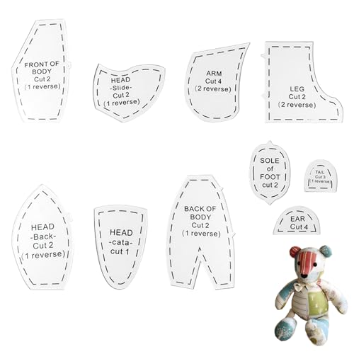 Memory Bear Schablonen-Lineal-Set, Bear Nähschablone, Bear Vorlagen zum Nähen, DIY Handgefertigtes Schneiden 15" Tiermuster, 10 Stück Acryl-Bastelbedarf für Anfänger, Verwandte, Meister, Freunde Memory Bear Schablonen-Lineal-Set, Bear Nähschablone, Bear Vorlagen zum Nähen, DIY Handgefertigtes Schneiden 15" Tiermuster, 10 Stück Acryl-Bastelbedarf für Anfänger, Verwandte, Meister, Freunde von Lunaanda