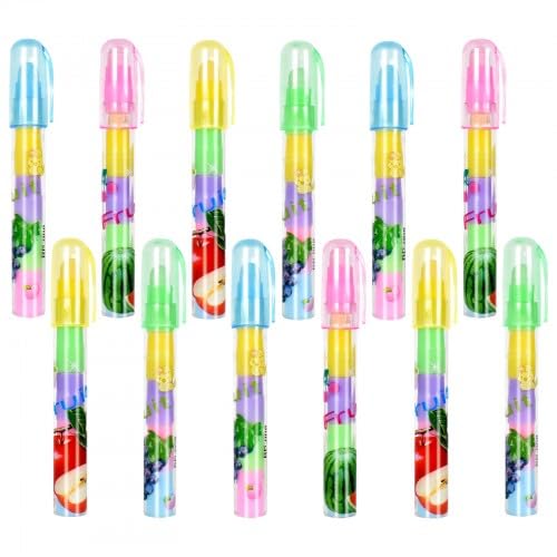 Radiergummi Stift,12 Stück Radiergummi Steckstift, Stapelbar Radiergummis In Obst Stil,Lustige Radiergummis Für Kinder,Abnehmbar Radiergummi,Für Künstler Schreibwaren Bürobedarf Kinder von Lunaanda