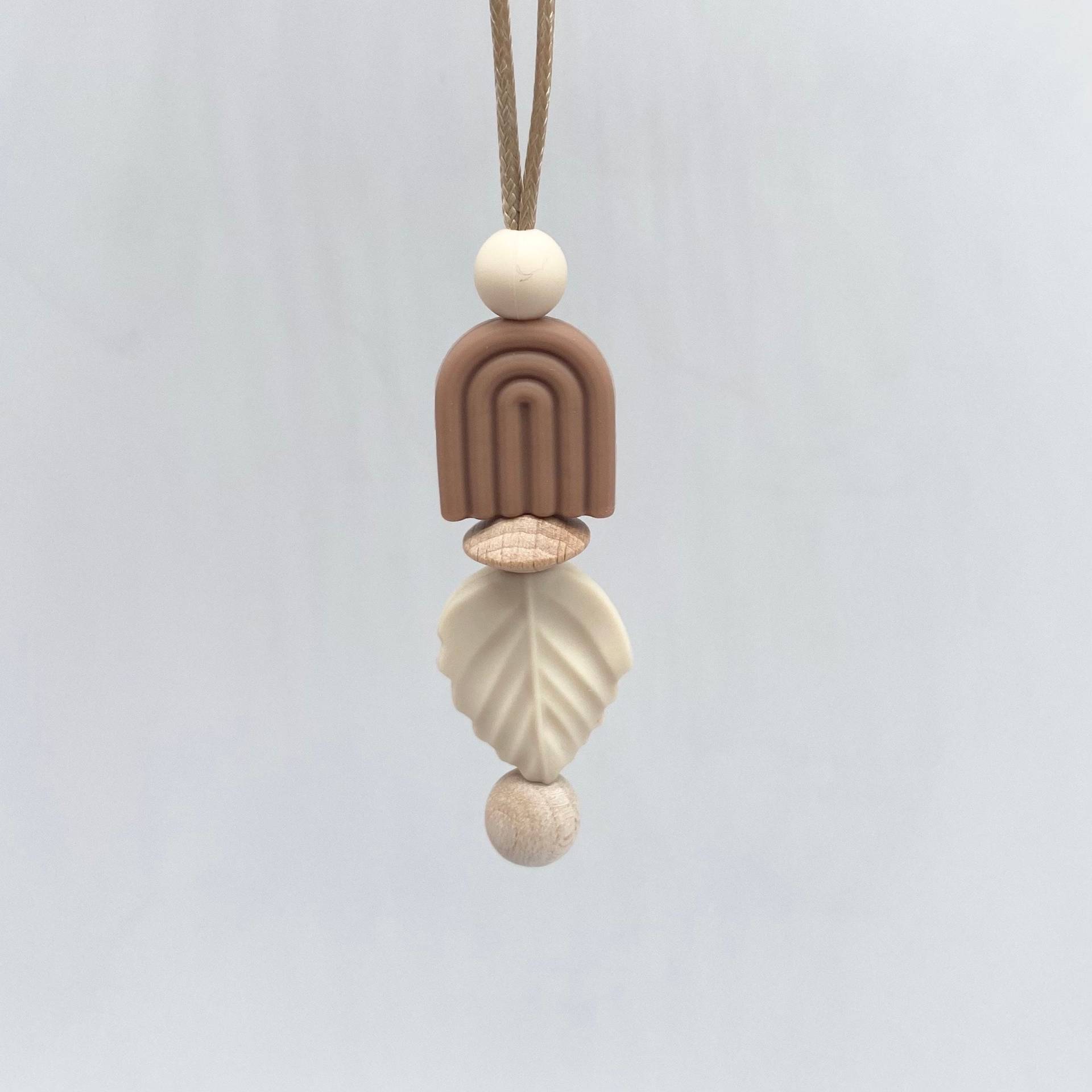 Halskette Für Mamis, Stillkette "Regenbogen Mit Blatt", Holz + Silikon, Länge Variabel Einstellbar Halskette Für Mamis, Stillkette "Regenbogen Mit Blatt", Holz + Silikon, Länge Variabel Einstellbar von LunamiaCH
