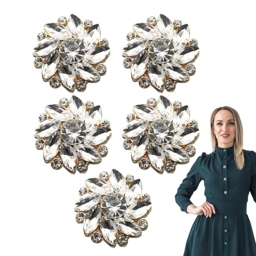 5 x Schutzhülle für Damen – Strassknöpfe für Kleidung, Strass-Knöpfe | Fantasie-Knöpfe Rhinestone Abdeckung, Knöpfe, keine Nähtasten, von Lunaobrik