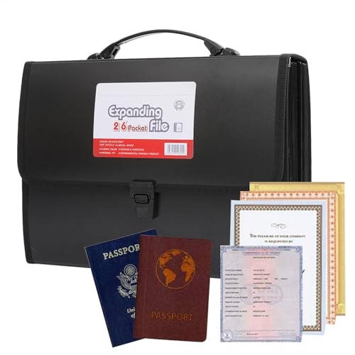 Lunaobrik - -Aktenordner, Tasche mit 26 Fächern, Fächermappen, Bürobedarf, Kalender, Planer-Organizer von Lunaobrik