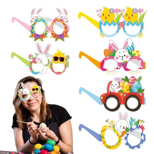 Lunaobrik Brille von Hasen, Osterpapiergläser,6x Chick Bunny Paper Brille | Urlaub Brillen für Mädchen Happy Spring Festival Geburtstagsfeier Gunst Lunaobrik Brille von Hasen, Osterpapiergläser,6x Chick Bunny Paper Brille | Urlaub Brillen für Mädchen Happy Spring Festival Geburtstagsfeier Gunst von Lunaobrik