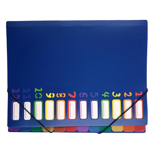 Lunaobrik Fächermappe, Dokumentenmappe, Manager-Organizer, 12 Schichten Regenbogen-Klassifizierungsordner für Briefpapiere von Lunaobrik