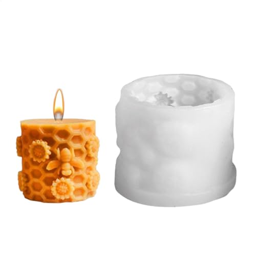 Lunaobrik Harzform mit Honigkamm, Silikonform für Bienenzylinder, Silikon-Seifenform, 3D-Zylinderkerzenform, Gießharz, Art-Release, Dekoration für Zuhause Lunaobrik Harzform mit Honigkamm, Silikonform für Bienenzylinder, Silikon-Seifenform, 3D-Zylinderkerzenform, Gießharz, Art-Release, Dekoration für Zuhause von Lunaobrik