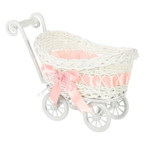 Lunaobrik Hochzeitskorb | Süßigkeitenwagen aus synthetischem Rattan - Dekoration für den Schreibtisch, rustikaler Veranstalter für Zuhause, Hochzeit, Garten, Tischdekoration von Lunaobrik