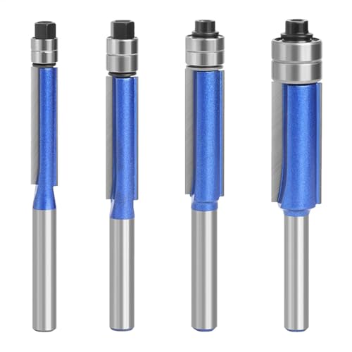 Lunaobrik Ober- und Unterlager-Router-Bits, 1/4-Zoll-Spülung, 1/4-Zoll-Spülung, Router-Bits geschnitten, 4 x Flush Trim, 1/4 Zoll Schaftführung Lunaobrik Ober- und Unterlager-Router-Bits, 1/4-Zoll-Spülung, 1/4-Zoll-Spülung, Router-Bits geschnitten, 4 x Flush Trim, 1/4 Zoll Schaftführung von Lunaobrik