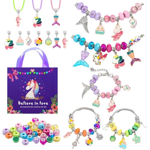 Lunaobrik Schmuckherstellungsset für Kinder, Armband-Set – Kreatives Charm-Armband-Set | Zubehör zur Schmuckherstellung, für bunte Halsketten zum Sammeln Lunaobrik Schmuckherstellungsset für Kinder, Armband-Set – Kreatives Charm-Armband-Set | Zubehör zur Schmuckherstellung, für bunte Halsketten zum Sammeln von Lunaobrik