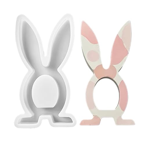Lunaobrik Silikonform für Kaninchen, Kerzenform mit Osterhase - Gips zum Gießen von Beton | Gießformen aus Osterharz Formen für Kerzen von Lunaobrik